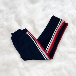 zara navy blue casual cropped pants